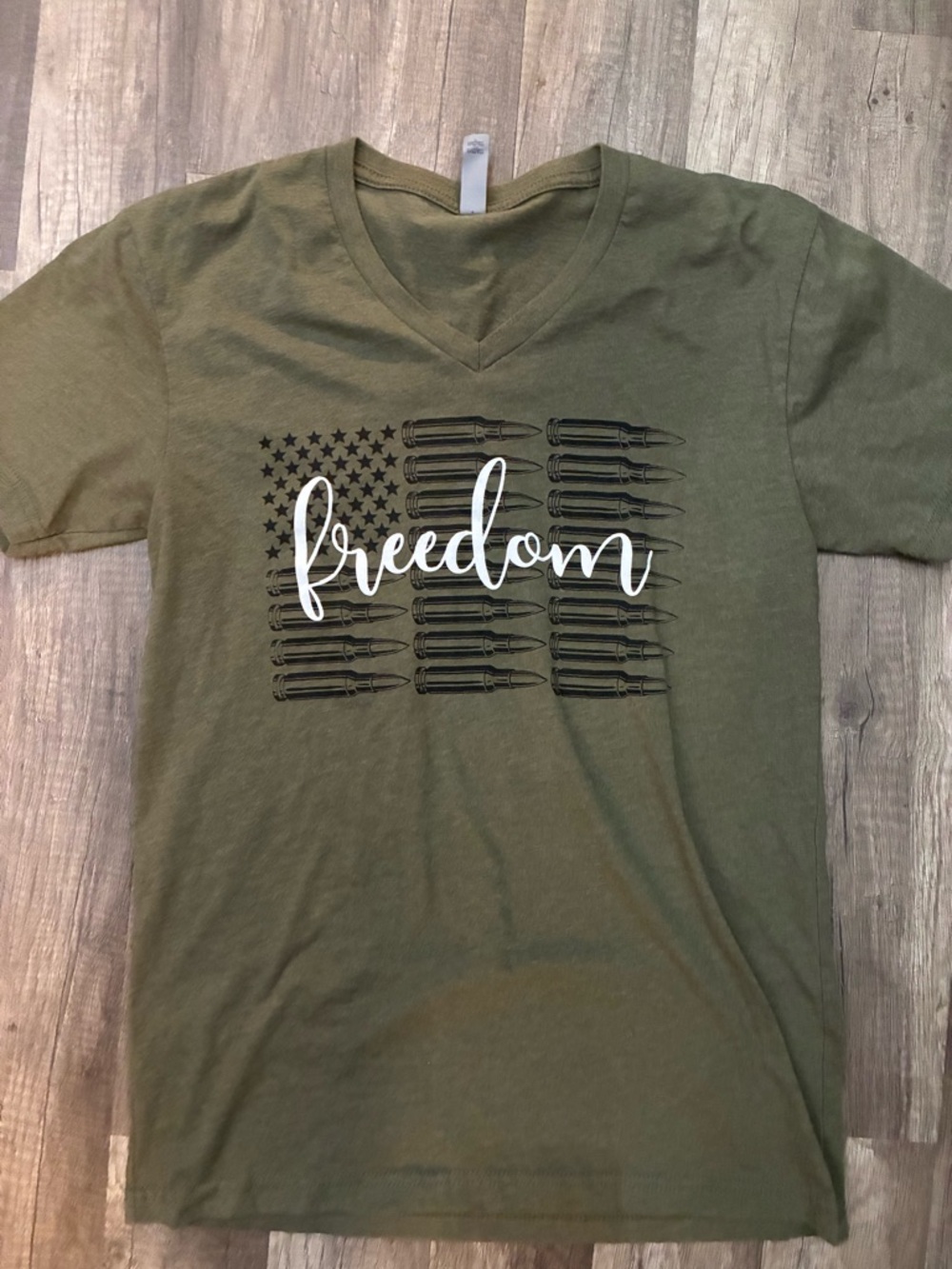 Next Level Apparel Olive V-Neck Tee